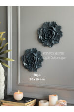 Duvar Aksesuar 2’li Çiçek Takım Biblo/Duvar Kombin/Ev-Ofis Dekorasyon - Görsel 2