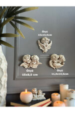 Duvar Meleği 3’lü Biblo Takım Beyaz /Aksesuar/Ev/Ofis/Dekor/Duvar Dekorasyon/Kombin - Görsel 2