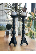 2’li Şamdan Mumluk Takım Biblo/dekor/Masa-Sehpa Üstü/Kitaplık-Raf Dekorasyon - Görsel 4