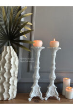 2’li Şamdan Mumluk Takım Biblo/dekor/Masa-Sehpa Üstü/Kitaplık-Raf Dekorasyon - Görsel 5