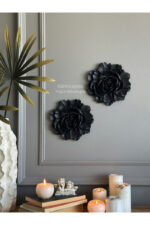 Duvar Aksesuar 2’li Çiçek Takım Biblo/Duvar Kombin/Ev-Ofis Dekorasyon