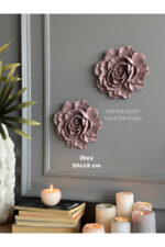 Duvar Aksesuar 2’li Çiçek Takım Biblo/Duvar Kombin/Ev-Ofis Dekorasyon - Görsel 2