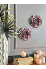 Duvar Aksesuar 2’li Çiçek Takım Biblo/Duvar Kombin/Ev-Ofis Dekorasyon - Görsel 3