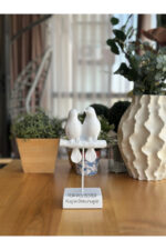 Dekoratif Kuşlu Biblo Beyaz /Masa-Sehpa Üstü Aksesuar/Kitaplık Süsü/Raf Kombin - Görsel 6