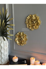 Duvar Aksesuar 2’li Çiçek Takım Biblo/Duvar Kombin/Ev-Ofis Dekorasyon - Görsel 2