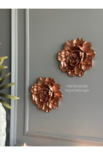 Duvar Aksesuar 2’li Çiçek Takım Biblo/Duvar Kombin/Ev-Ofis Dekorasyon - Görsel 3