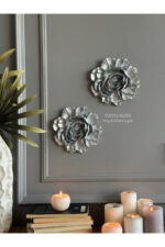 Duvar Aksesuar 2’li Çiçek Takım Biblo/Duvar Kombin/Ev-Ofis Dekorasyon