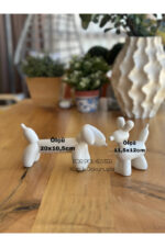 Dekoratif Dachshund Cinsi Balon Köpek Biblo Takım /Masa-Sehpa Üstü/ Kitaplık Süsü - Görsel 2