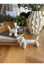 Dekoratif Dachshund Cinsi Balon Köpek Biblo Takım /Masa-Sehpa Üstü/ Kitaplık Süsü - Görsel 4