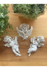 Duvar Meleği 3’lü Biblo Takım /Aksesuar/Ev/Ofis/Dekor/Duvar Dekorasyon/Kombin - Görsel 2