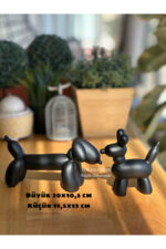 Dekoratif Dachshund Cinsi Balon Köpek Biblo Takım /Masa-Sehpa Üstü/ Kitaplık Süsü - Görsel 2