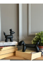 Dekoratif Dachshund Cinsi Balon Köpek Biblo Takım /Masa-Sehpa Üstü/ Kitaplık Süsü - Görsel 3