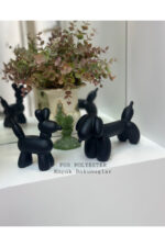 Dekoratif Dachshund Cinsi Balon Köpek Biblo Takım /Masa-Sehpa Üstü/ Kitaplık Süsü - Görsel 4