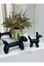 Dekoratif Dachshund Cinsi Balon Köpek Biblo Takım /Masa-Sehpa Üstü/ Kitaplık Süsü - Görsel 7