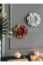 Duvar Aksesuar 2’li Çiçek Takım Biblo/Duvar Kombin/Ev-Ofis Dekorasyon - Görsel 4