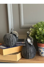 2’li Hasırlı Elma Armut Dekor /Masa Üstü Biblo/ Kitaplık Süsü - Görsel 3