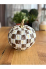 Mackenzie Desenli Kareli Mocha Kabak Dekor Biblo - Görsel 3