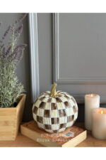 Mackenzie Desenli Kareli Mocha Kabak Dekor Biblo - Görsel 4