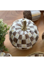 Mackenzie Desenli Kareli Mocha Kabak Dekor Biblo - Görsel 5