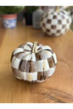 Mackenzie Desenli Kareli Mocha Kabak Dekor Biblo - Görsel 2