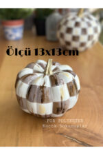 Mackenzie Desenli Kareli Mocha Kabak Dekor Biblo - Görsel 6