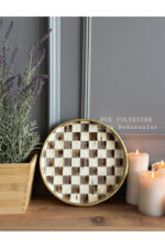 Mackenzie Desenli Mocha Tepsi,Sunumluk,Ev ve Ofis Dekor