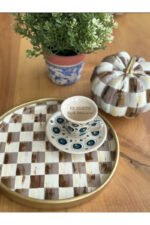 Mackenzie Desenli Mocha Tepsi,Sunumluk,Ev ve Ofis Dekor - Görsel 2