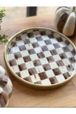 Mackenzie Desenli Mocha Tepsi,Sunumluk,Ev ve Ofis Dekor - Görsel 4