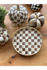 Mackenzie Desenli Mocha Tepsi,Sunumluk,Ev ve Ofis Dekor - Görsel 5