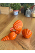 Masa üstü 3’lü Deniz Kabuğu,Yatak odası,çocuk odası ,ofis,kitaplık dekoru,mumluk,biblo,sunumluk - Görsel 2