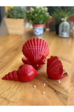 Masa üstü 3’lü Deniz Kabuğu,Yatak odası,çocuk odası ,ofis,kitaplık dekoru,mumluk,biblo,sunumluk - Görsel 2