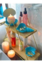 Masa üstü 3’lü Deniz Kabuğu,Yatak odası,çocuk odası ,ofis,kitaplık dekoru,mumluk,biblo,sunumluk - Görsel 4