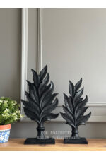 Dekoratif,masa Üstü Şık 2’li Yaprak Takım Biblo/ Ev / Ofis Dekor/ Siyah Renk