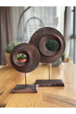 Dekoratif Masa Üstü , 2’li Takım Halka Biblo/dekor/ Bakır Renk - Görsel 2