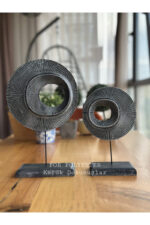 Dekoratif Masa Üstü , 2’li Takım Halka Dekor/ Biblo /gümüş Renk.. - Görsel 3