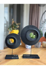 Dekoratif Masa Üstü , 2’li Takım Dekor / Biblo / Siyah Renk /halka - Görsel 2