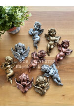 Duvar Meleği 3’lü Biblo Takım Gümüş /Aksesuar/Ev/Ofis/Dekor/Duvar Dekorasyon/Kombin - Görsel 5