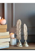 2 Li Tüy Biblo Seti-dekoratif Modern Ev Aksesuarı-fil Dişi Renk