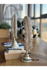 2 Li Tüy Biblo Seti-dekoratif Modern Ev Aksesuarı-fil Dişi Renk - Görsel 2