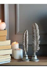 2’li Tüy Biblo Set Dekoratif Aksesuar masa Üstü Ev / Ofis Dekor/Raf / Kitaplık Dekorasyon