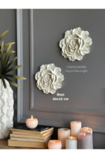 Duvar Aksesuar 2’li Çiçek Takım Biblo/Duvar Kombin/Ev-Ofis Dekorasyon - Görsel 2