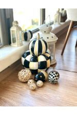 Yeni Yıl,mackenzie Desenli Kabaklar ,2’li Takım Biblo - Görsel 3