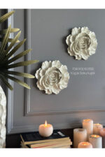 Duvar Aksesuar 2’li Çiçek Takım Biblo/Duvar Kombin/Ev-Ofis Dekorasyon - Görsel 3