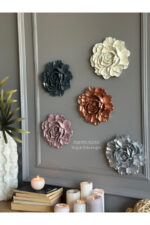 Duvar Aksesuar 2’li Çiçek Takım Biblo/Duvar Kombin/Ev-Ofis Dekorasyon - Görsel 5