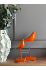 2’li Takım Dekoratif Kuş Biblo Masa-Sehpa Üstü Aksesuar/Kitaplık Süsü/Raf Kombin/Aksesuar