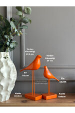 2’li Takım Dekoratif Kuş Biblo Masa-Sehpa Üstü Aksesuar/Kitaplık Süsü/Raf Kombin/Aksesuar - Görsel 3