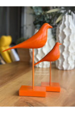 2’li Takım Dekoratif Kuş Biblo Masa-Sehpa Üstü Aksesuar/Kitaplık Süsü/Raf Kombin/Aksesuar - Görsel 4